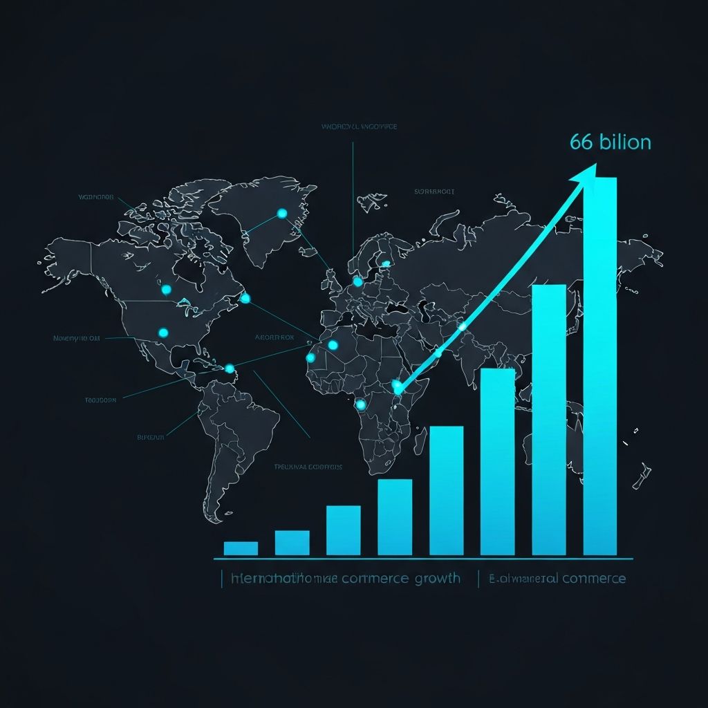 2025年の世界総流通額(GMV)は約660億ドル(約9.4兆円)